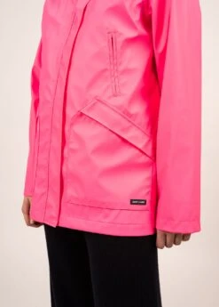 SAINT JAMES Parka Ste Morgane - Waterproof En Jersey Rayé (ROSE FLUO) -Chic Marin Soldes 9134 ROSE FLUO 06