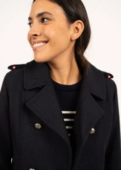 SAINT JAMES Caban Ste Brigitte - En Drap De Laine (NAVY) -Chic Marin Soldes 9158 CC E shop BD 8