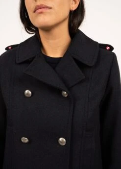 SAINT JAMES Caban Ste Brigitte - En Drap De Laine (NAVY) -Chic Marin Soldes 9158 CC E shop BD 9