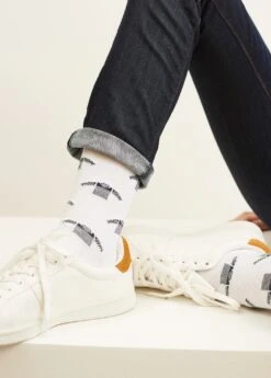 SAINT JAMES Chaussettes Mixtes à Motif Marinière - En Coton Stretch (BLANC/MARINE)