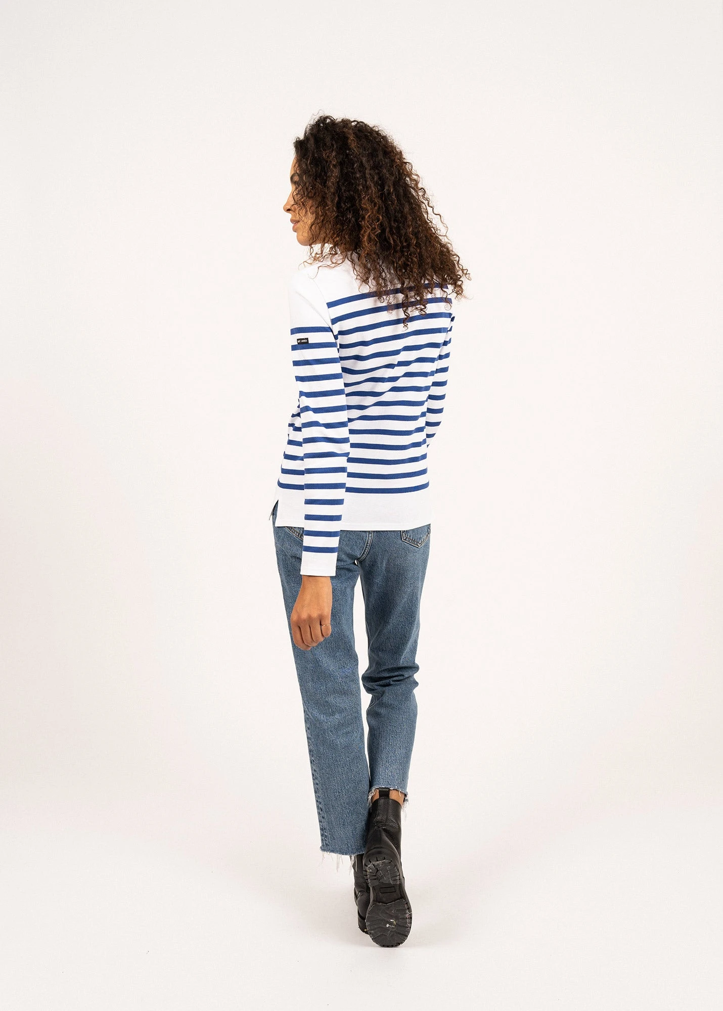 SAINT JAMES Marinière Authentique Naval - Coupe Ajustée, En Coton Peigné (NEIGE/GITANE) 4 SAINT JAMES Marinière Authentique Naval - Coupe Ajustée, En Coton Peigné (NEIGE/GITANE) - Image 2