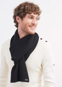 SAINT JAMES Echarpe Canoe - En Maille Perlée (NOIR) -Chic Marin Soldes 9329 NOIR E shop BD 2
