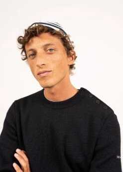 SAINT JAMES Bonnet Marin Miki Méridien - Rayé, En Coton épais (ECRU/MARINE)