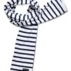 SAINT JAMES Echarpe Rayée Eve - En Coton Léger (NEIGE/MARINE) -Chic Marin Soldes 9589 NEIGE MARINE E shop BD 1