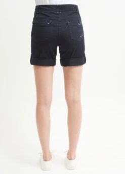 SAINT JAMES Bermuda Marie - En Gabardine De Coton Uni (NAVY) -Chic Marin Soldes 9623 MARIE II NAVY 08