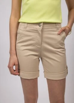 SAINT JAMES Bermuda Marie - En Gabardine De Coton Uni (PLAGE) -Chic Marin Soldes 9623 Plage Marie II 2528