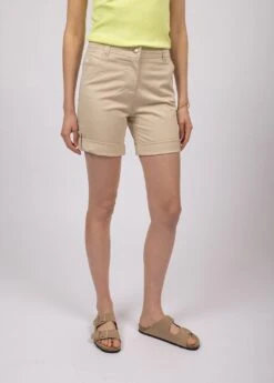 SAINT JAMES Bermuda Marie - En Gabardine De Coton Uni (PLAGE) -Chic Marin Soldes 9623 Plage Marie II 2530