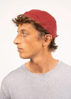 SAINT JAMES Bonnet Marin Miki - En Coton Canevas (BRIQUE) -Chic Marin Soldes 9640 AD E shop BD 2