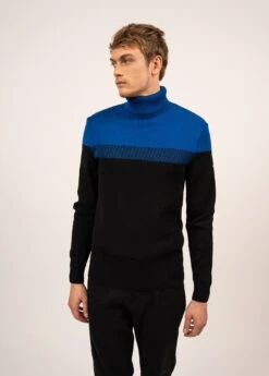 SAINT JAMES Pull Marin Bretagne Roulé - à Col Roulé, En Laine (NOIR/GITANE)