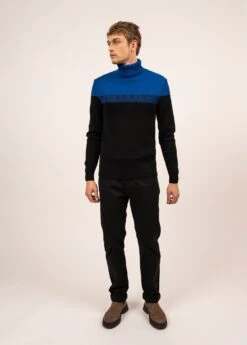 SAINT JAMES Pull Marin Bretagne Roulé - à Col Roulé, En Laine (NOIR/GITANE) -Chic Marin Soldes 9725 NOIR GITANE 03