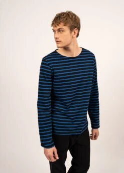 SAINT JAMES Marinière Mixte Minquiers - Coupe Droite, En Coton Léger (NOIR/GITANE) -Chic Marin Soldes 9858 NOIR GITANE 03