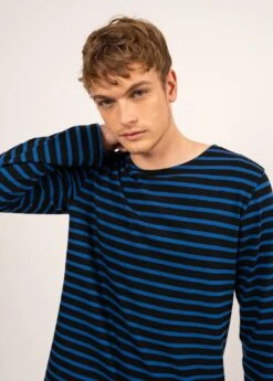 SAINT JAMES Marinière Mixte Minquiers - Coupe Droite, En Coton Léger (NOIR/GITANE) -Chic Marin Soldes 9858 NOIR GITANE 04