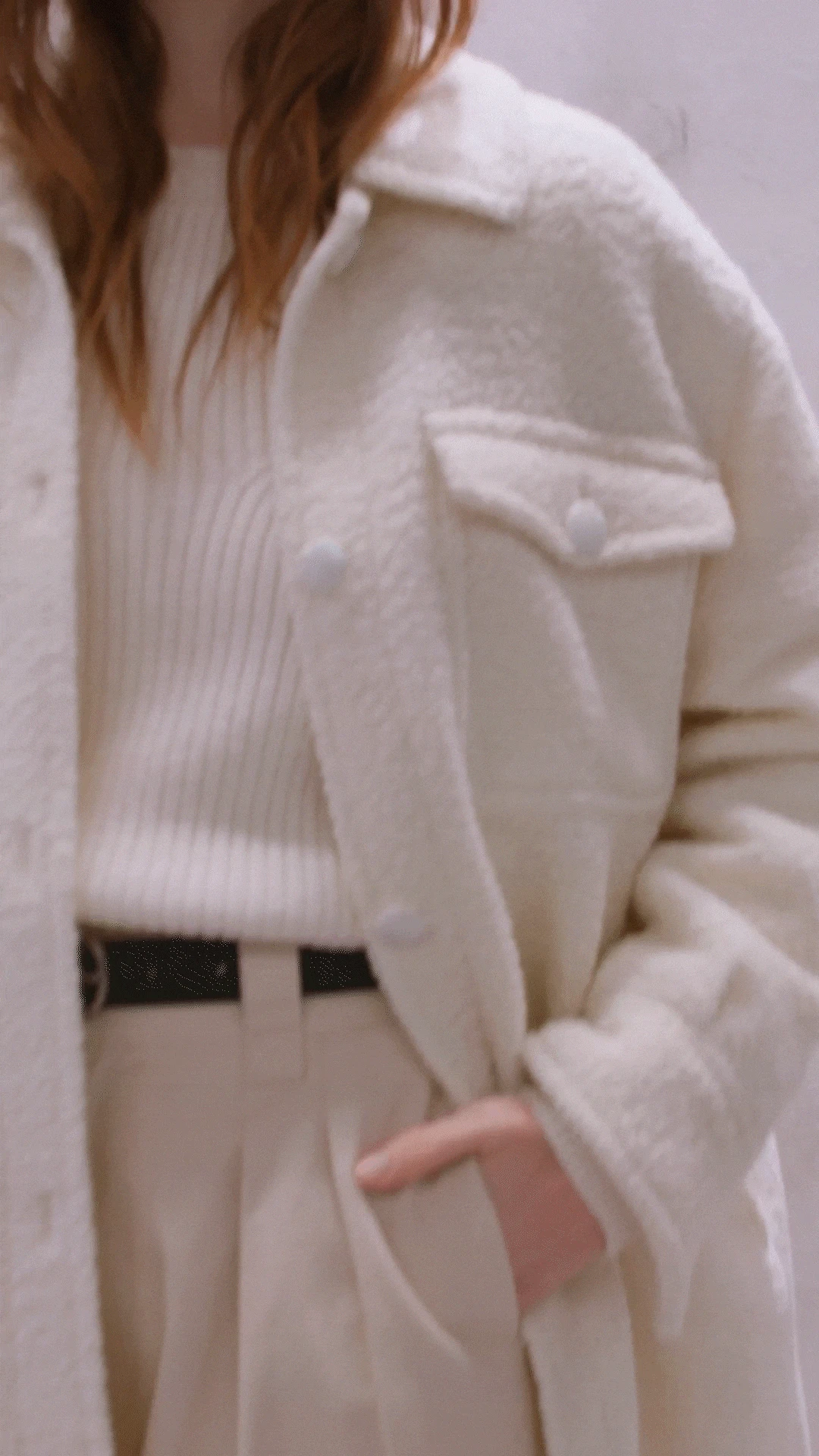 SAINT JAMES Manteau Long Ste Loelia - En Sherpa (BLANC D'HIVER) 9 SAINT JAMES Manteau Long Ste Loelia - En Sherpa (BLANC D'HIVER) - Image 7