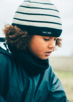 Bonnet Enfant Rayé - SAINT JAMES X Les Petits Résistants (ECUME/NAVY/NAVY)
